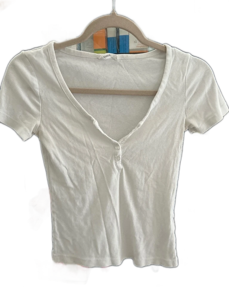 Camiseta Henley Blanca