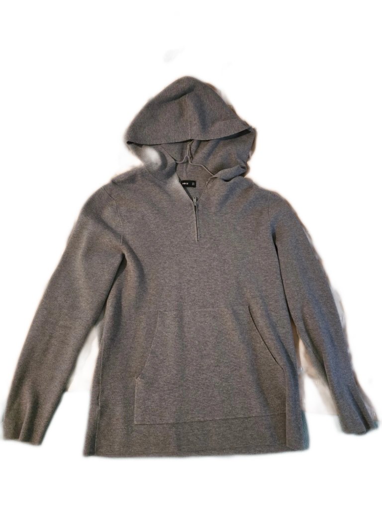 Sudadera de Punto Gris con Media Cremallera